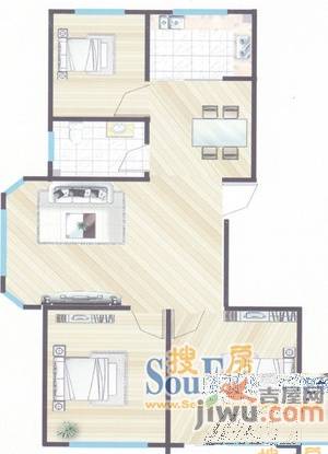 盛华名园盛华名园2单元东户 3室2厅户型图3室2厅1卫1厨