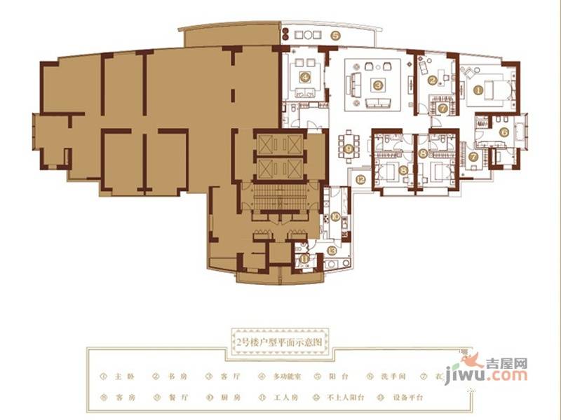 中粮海景壹号2号楼平面示意图户型图