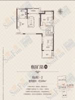 中房缇香郡e60户型图|中房缇香郡2房2厅2卫户型图_市