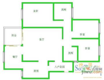 (待售)金元国际别墅4房户型户型图