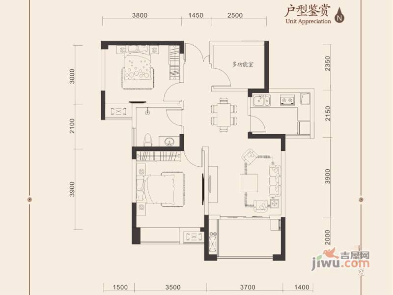 御景城户型图|御景城3房2厅2卫户型图_高新区御景城