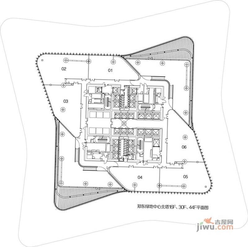 郑东绿地中心郑东绿地中心北塔标准层平面图户型图|郑东绿地中心户型