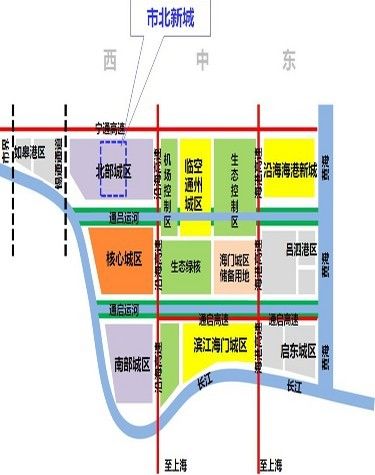 图为市北新城规划图 通吕运河上8座大桥飞架南北,与老城区变得更加