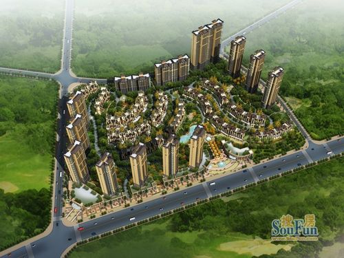 整个小区规划占地174亩,总建筑面积33万方,采用环抱分布,大全朝向别墅外效果图漆墙南北图片