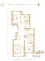 融科钧廷3室2厅2卫115㎡户型图