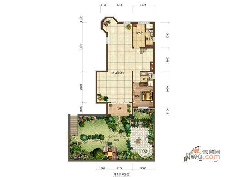 领秀观山悦1室2厅1卫391.9㎡户型图