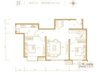 融科钧廷2室2厅1卫87㎡户型图