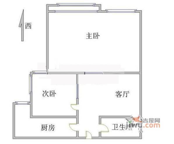 国瑞城2室1厅1卫户型图