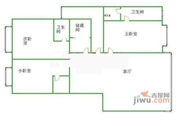 国瑞城3室1厅2卫户型图