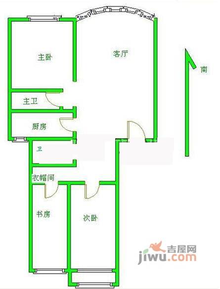 国瑞城3室1厅2卫户型图