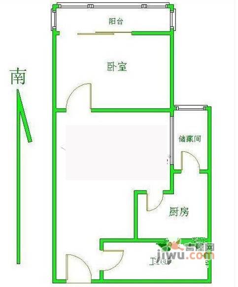 国瑞城1室1厅1卫户型图