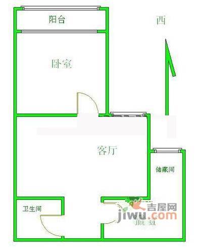 国瑞城1室1厅1卫户型图