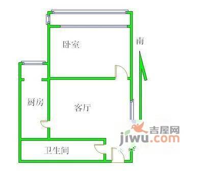 国瑞城1室1厅1卫户型图