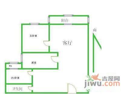 国瑞城2室2厅1卫户型图