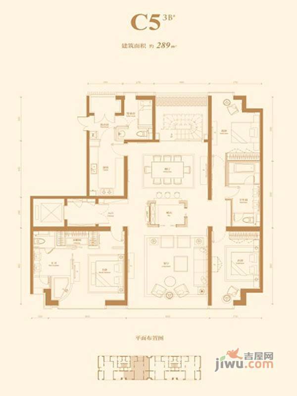 北京国锐金嵿3b-c5户型图_首付金额__289.0平米 吉屋网