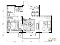 亚龙湾西山渡2室2厅1卫66㎡户型图