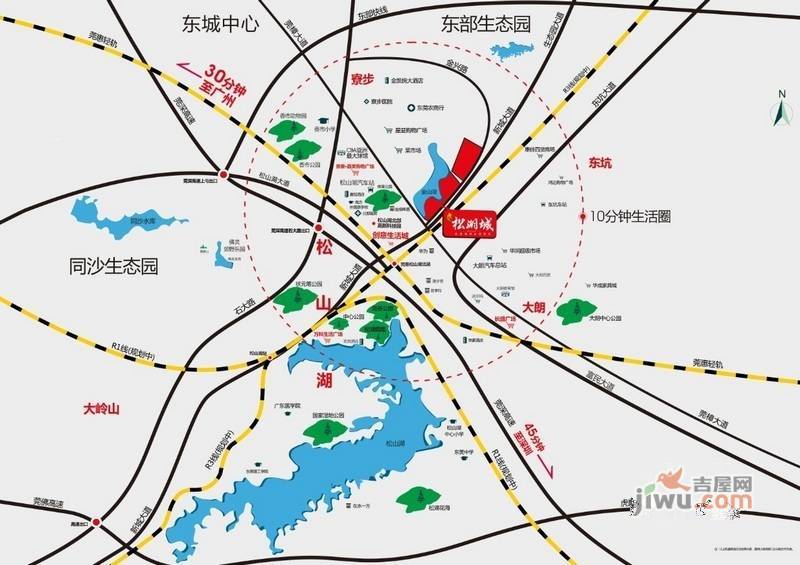 中惠松湖城位置交通图图片