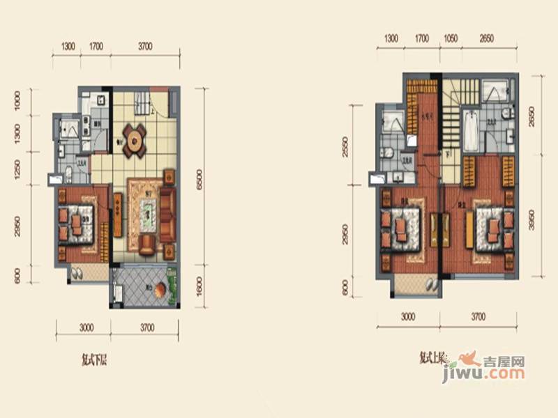 凤雅颂3室2厅3卫93㎡户型图