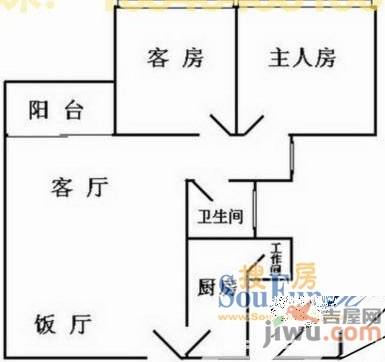 东骏朗晴居2室2厅2卫户型图