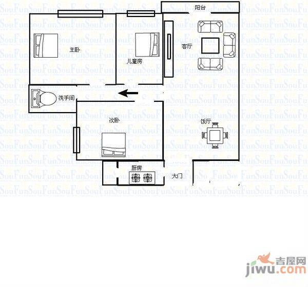 东田丽园五期4室2厅3卫290㎡户型图