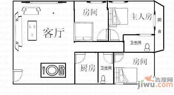 东田丽园五期4室2厅3卫290㎡户型图