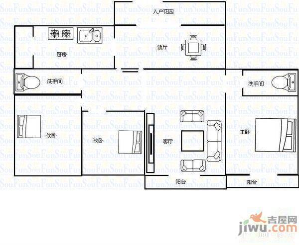 东田丽园五期4室2厅3卫290㎡户型图