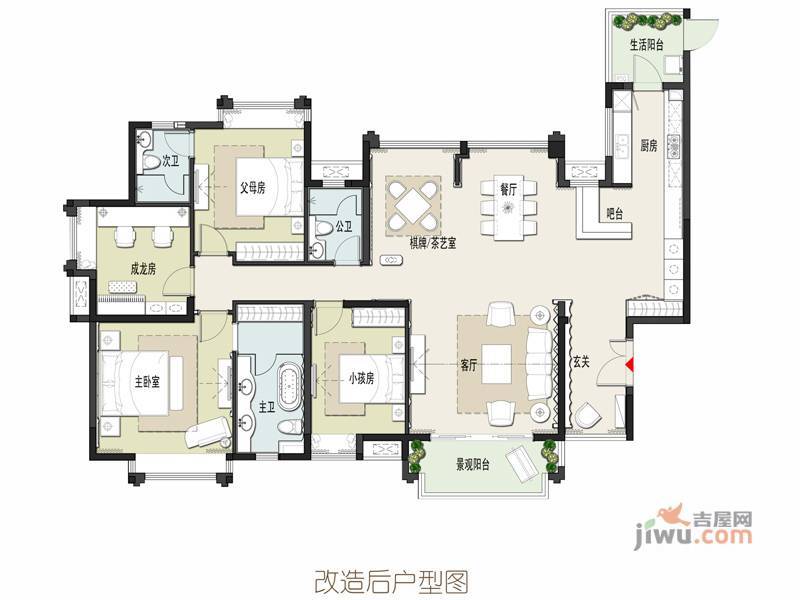 地标广场二期天誉5室2厅3卫243㎡户型图