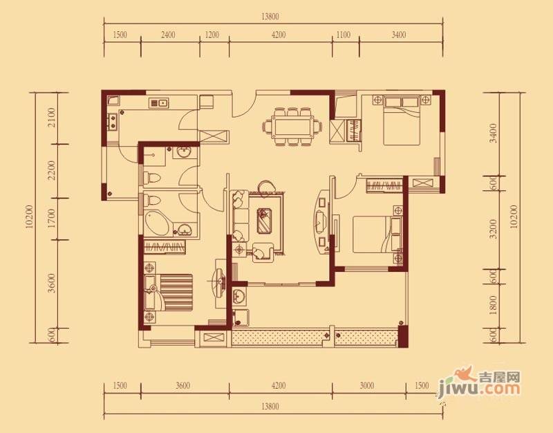 万林湖9期4室2厅2卫142㎡户型图