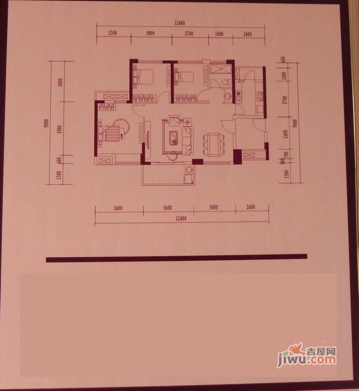 万林湖9期3室2厅1卫99㎡户型图