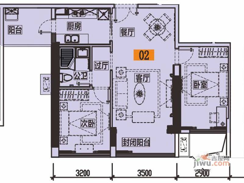 佳兆业中心3室3厅3卫226.1㎡户型图