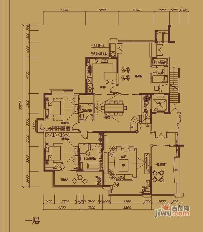 合生帝景湾5室3厅4卫户型图