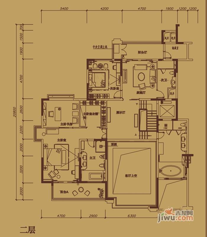 合生帝景湾5室3厅4卫户型图