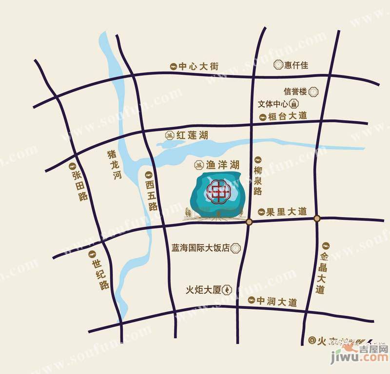 鸿嘉星城·西湖兰庭位置交通图图片