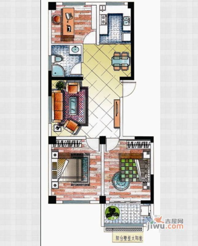 凤山晓筑3室2厅1卫97.8㎡户型图