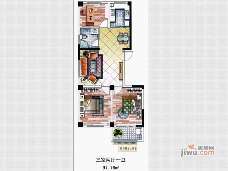 凤山晓筑3室2厅2卫138.9㎡户型图