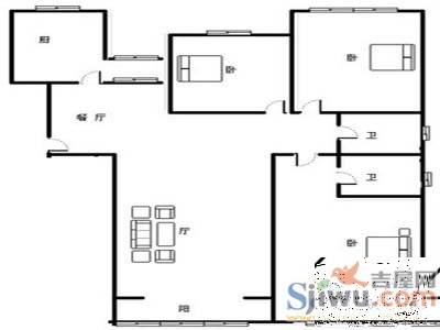 名仕豪庭3室2厅1卫115㎡户型图