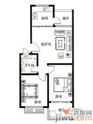 华安凤城丽景2室1厅1卫76㎡户型图