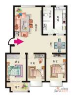 四方幸福里3室2厅1卫126.2㎡户型图