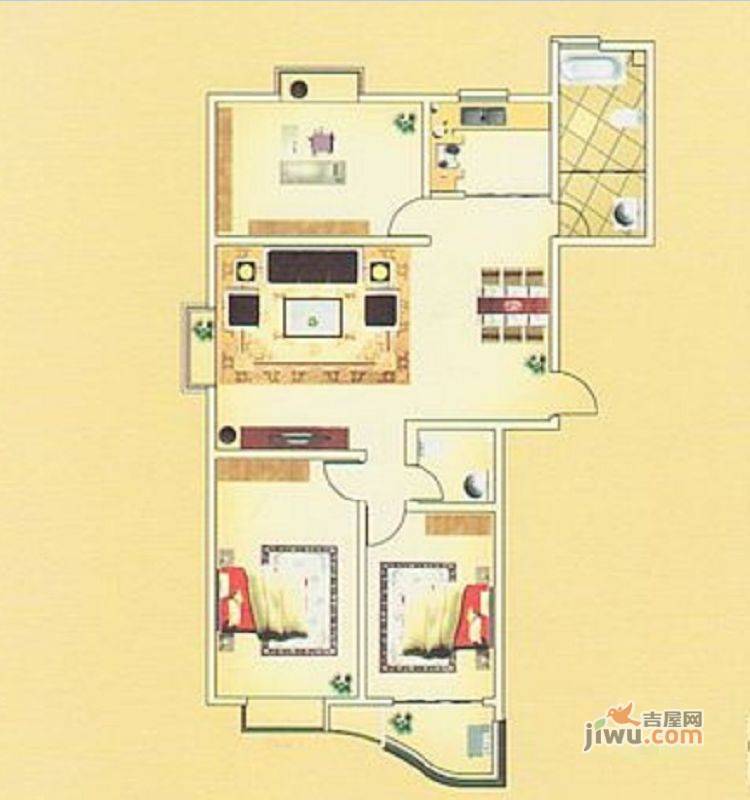 佳利秀水3室2厅2卫141.8㎡户型图