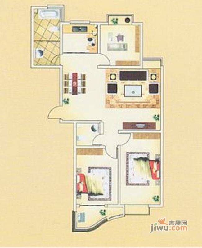 佳利秀水3室2厅2卫133.3㎡户型图