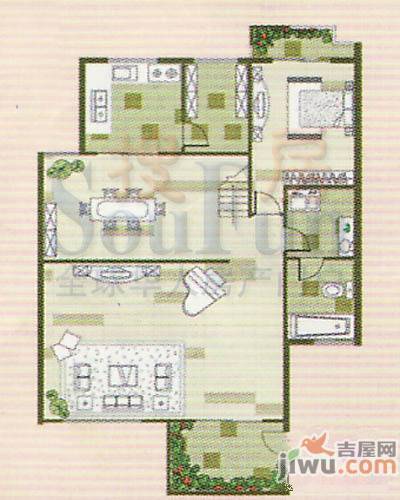 普利城市花园1室1厅0卫70㎡户型图