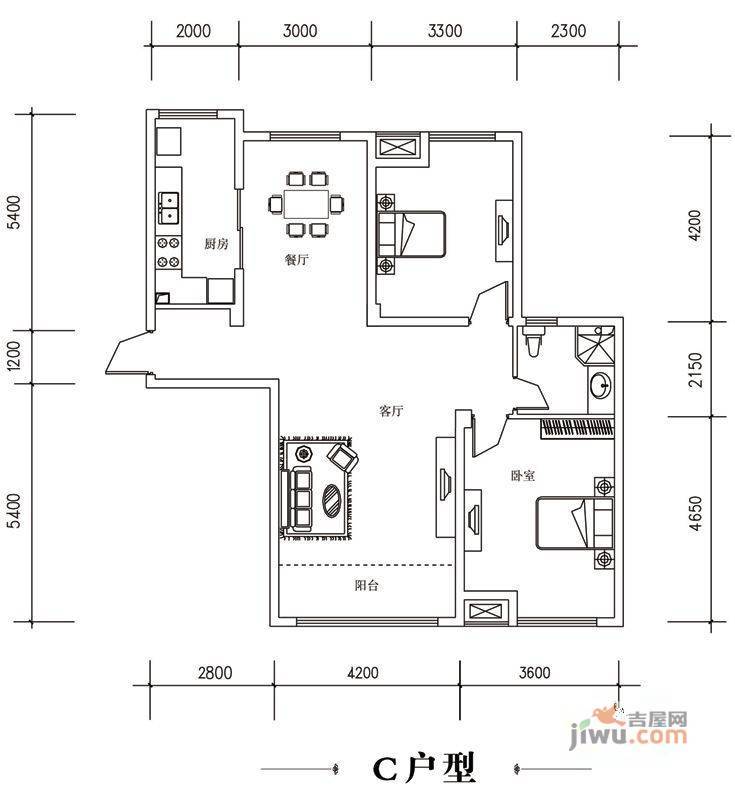 翰林新城状元府3室2厅2卫142.4㎡户型图