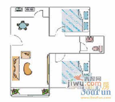 隽合花园2室2厅1卫户型图