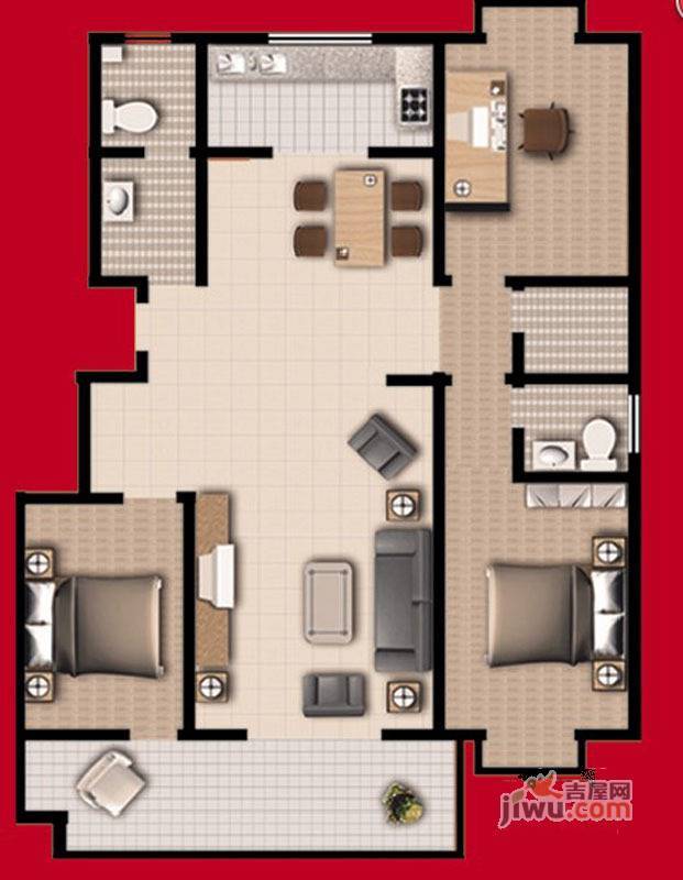 沁园3室2厅2卫157㎡户型图