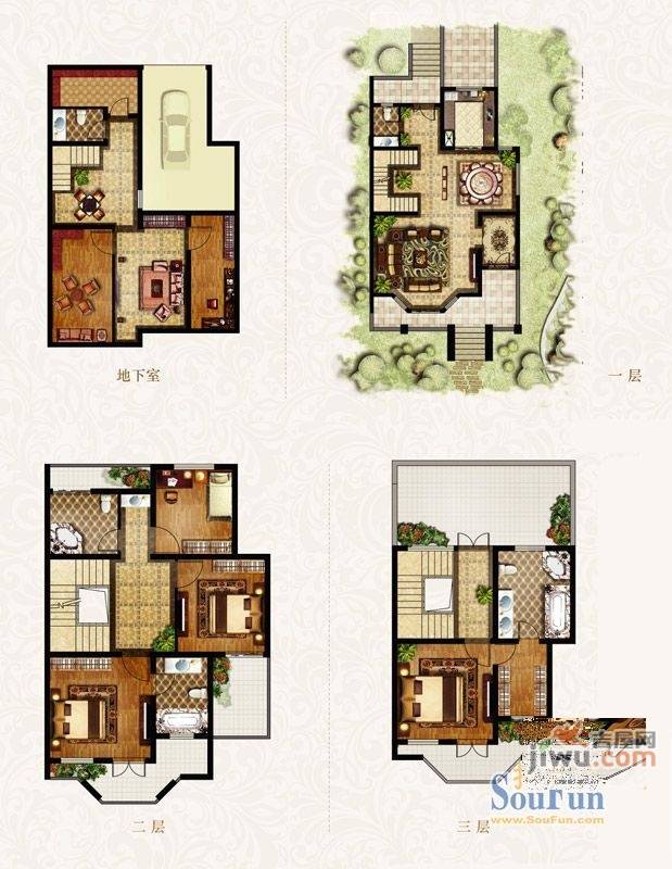 锦绣逸庭别墅4室4厅5卫217㎡户型图