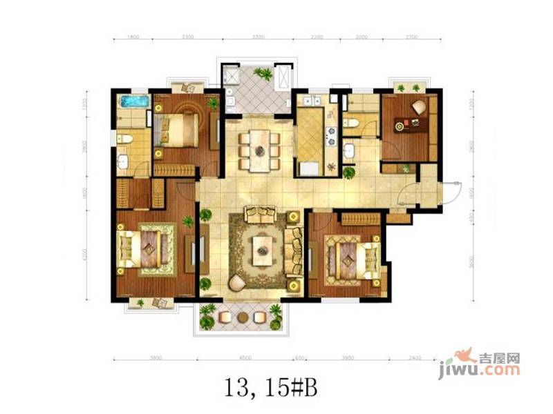 融创香溢花城4室2厅3卫176㎡户型图