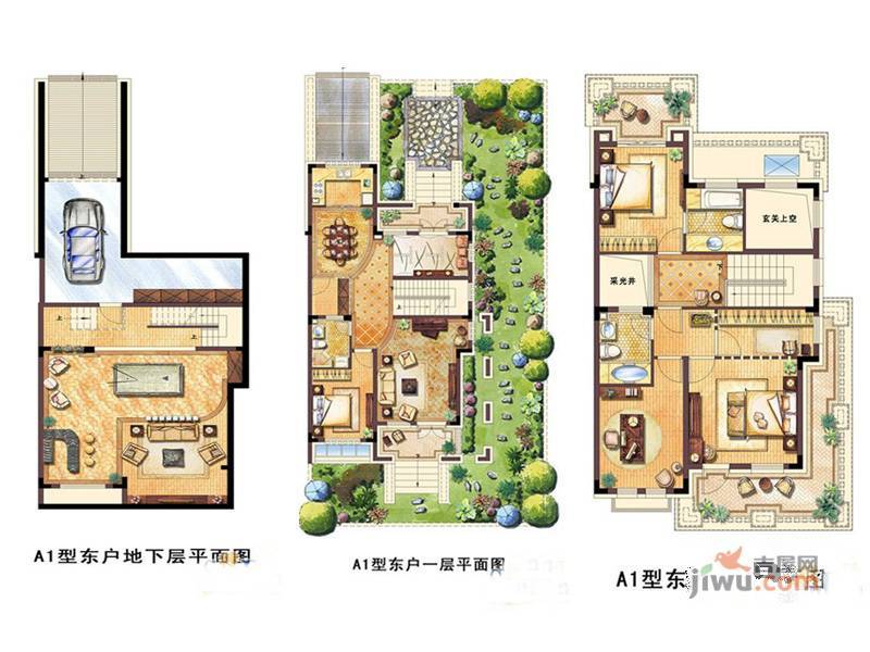 红树林赞成铂廷别墅6室3厅3卫284㎡户型图