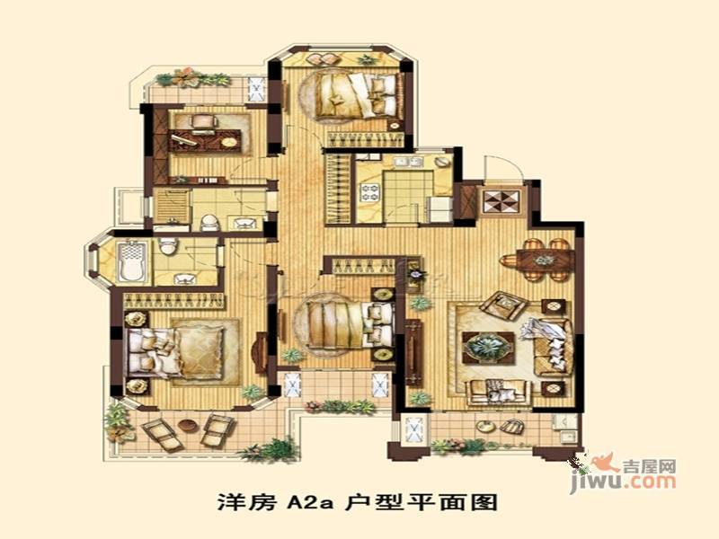 金地松江艺境4室2厅2卫户型图