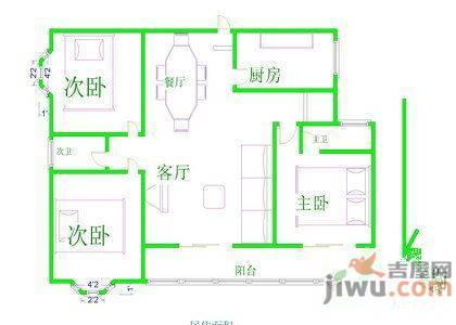 兰湖美域3室2厅2卫132㎡户型图