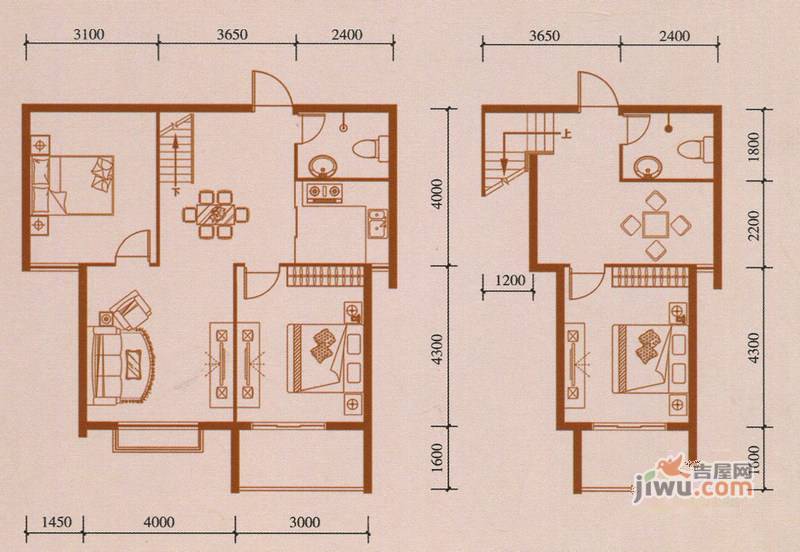 广厦上城二期3室2厅2卫137㎡户型图